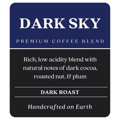 32 Oz. Dark Sky Blend, Dark Roast, Coffee Beans Free Shipping