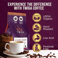 Twiga Ethiopian Yirgacheffe Coffee Beans – Organic Medium – Best By 06/20/2026