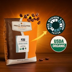 USDA Organic Peru Coffee Beans 5lb – Medium Roast, Caramelized Sweetness, Tested