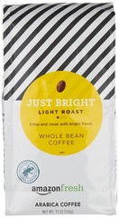 Amazon Fresh, Just Bright Whole Bean Coffee, Light 12 Ounce (Pack of 1)