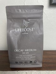 Life Boost Decaf Medium Roast Coffee Beans Organic Low Acid Swiss Water 12oz