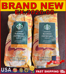Starbucks Blonde Espresso Roast Whole Bean Coffee 16oz (Pack of 2) – Exp 08/2026