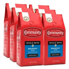 Community Coffee Breakfast Blend Whole Bean Coffee, 12 Ounce (Pack of 6)