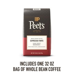 Peet’s Coffee, Dark Roast Whole Bean 32 Ounce (Pack of 1), Espresso Forte