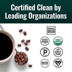 Organic Clean Coffee Dark, Mold & Mycotoxin Free, Lab Tested for Toxins & Purity