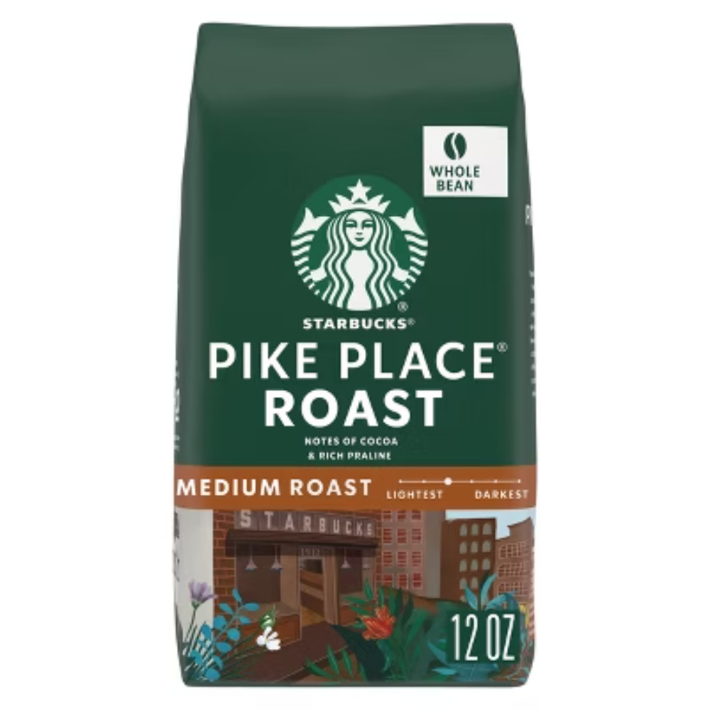 Starbucks Pike Place Roast Medium Roast Whole Bean Coffee – 12oz