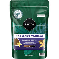 2 Pack – Zavida Coffee Whole Bean Coffee, Hazelnut Vanilla, 32 oz. FREE SHIPPING