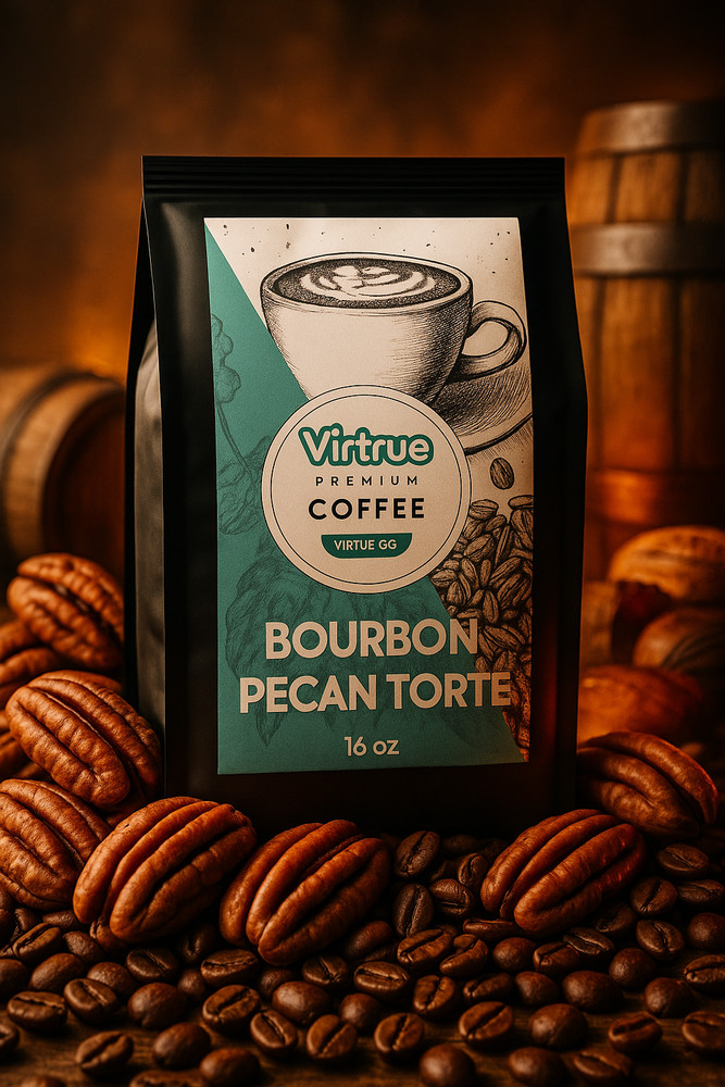 Bourbon Pecan Flavored Coffee 16oz – Ground or Whole Bean – 5 Stars – Fast Ship