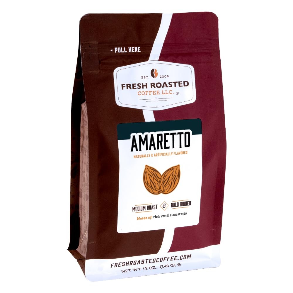 Amaretto Flavored Coffee 12 oz Medium Roast Kosher Whole Bean