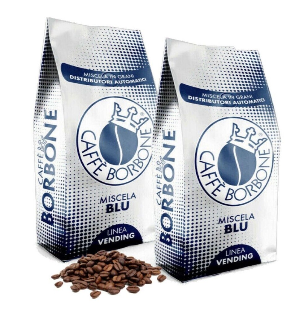 Bourbon Coffee Beans Line Vending Blend BLUE 1kg Bean Envelopes