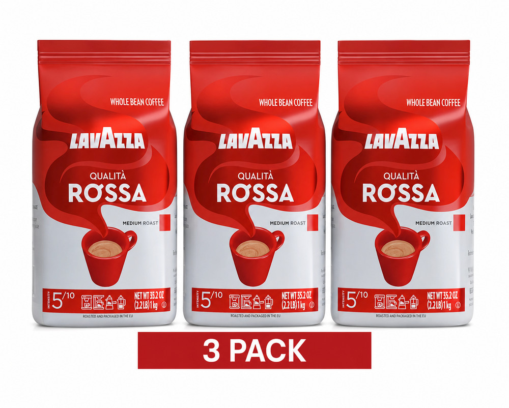 Lavazza Qualità Rossa Whole Bean Coffee 2.2 lb Bags Medium Roast 3 Pack 11/27