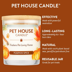 Pumpkin Pie Pet Odor Candle, 60 Hour Burn Time, 2 Pack