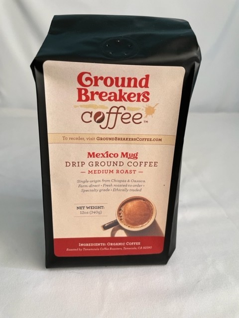 GroundBreakers Coffee Mexico Mug Medium Roast Drip Specialty Grade 12 oz