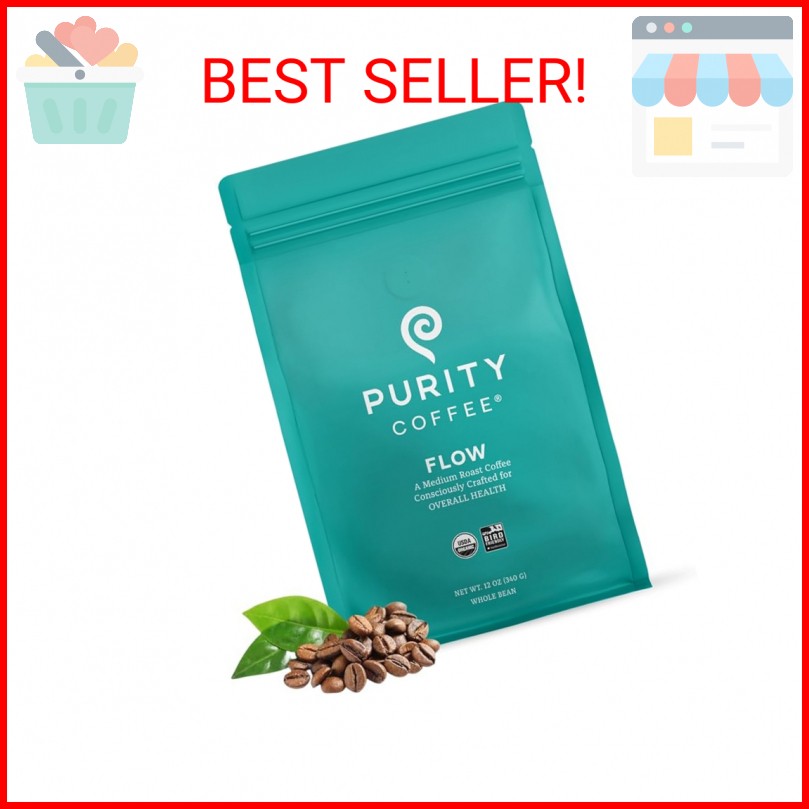 Purity Coffee FLOW Original Medium Roast Whole Bean (12oz Bag) | Specialty-Grade