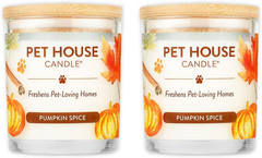 Pet Odor Eliminator Candles Pumpkin Spice Soy Wax 2 Pack Long Lasting