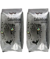 Colombian Supremo Coffee Whole Bean Kirkland Signature 2 Bags 6 lb 100% Arabica