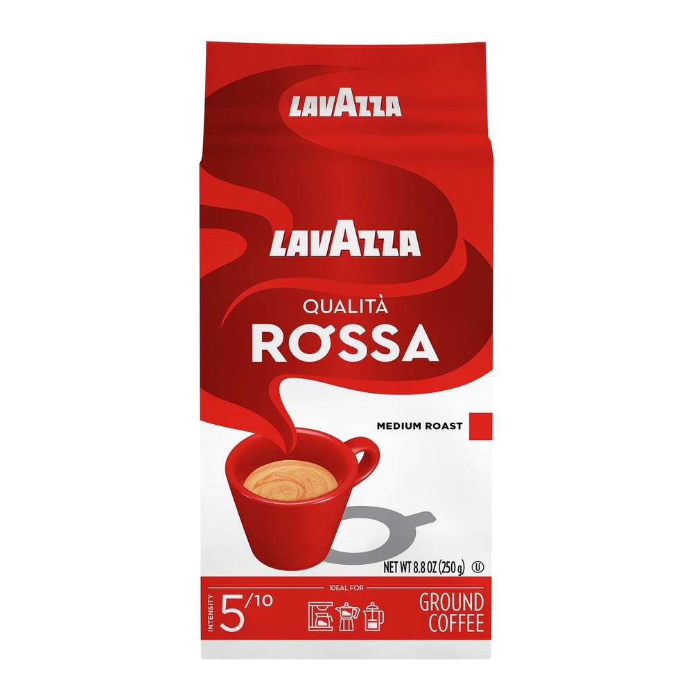 Qualità Rossa Ground Coffee, Medium Roast, Arabica and Robusta Blend, 8.8 oz …