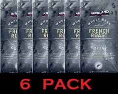 6x Kirkland Signature FRENCH ROAST WHOLE BEAN Dark Roast Coffee 2.5 Lb – 6 PACK