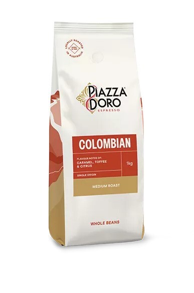 2 x Piazza Doro – Colombian 1kg Coffee Beans w/ FREE Caramel Biscuits (25pcs)