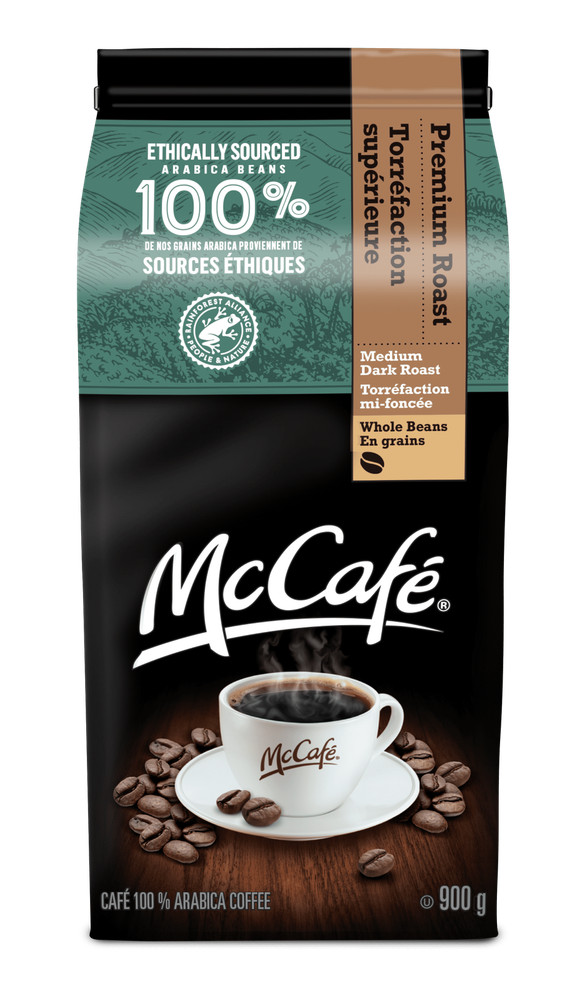 McCafe McCafé Premium Medium Dark Roast, Whole Bean Coffee, 900g