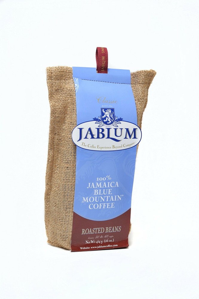 Jablum Jamaica Blue Mountain Coffee, Roasted Whole Bean, 16 oz bag, 2 pack