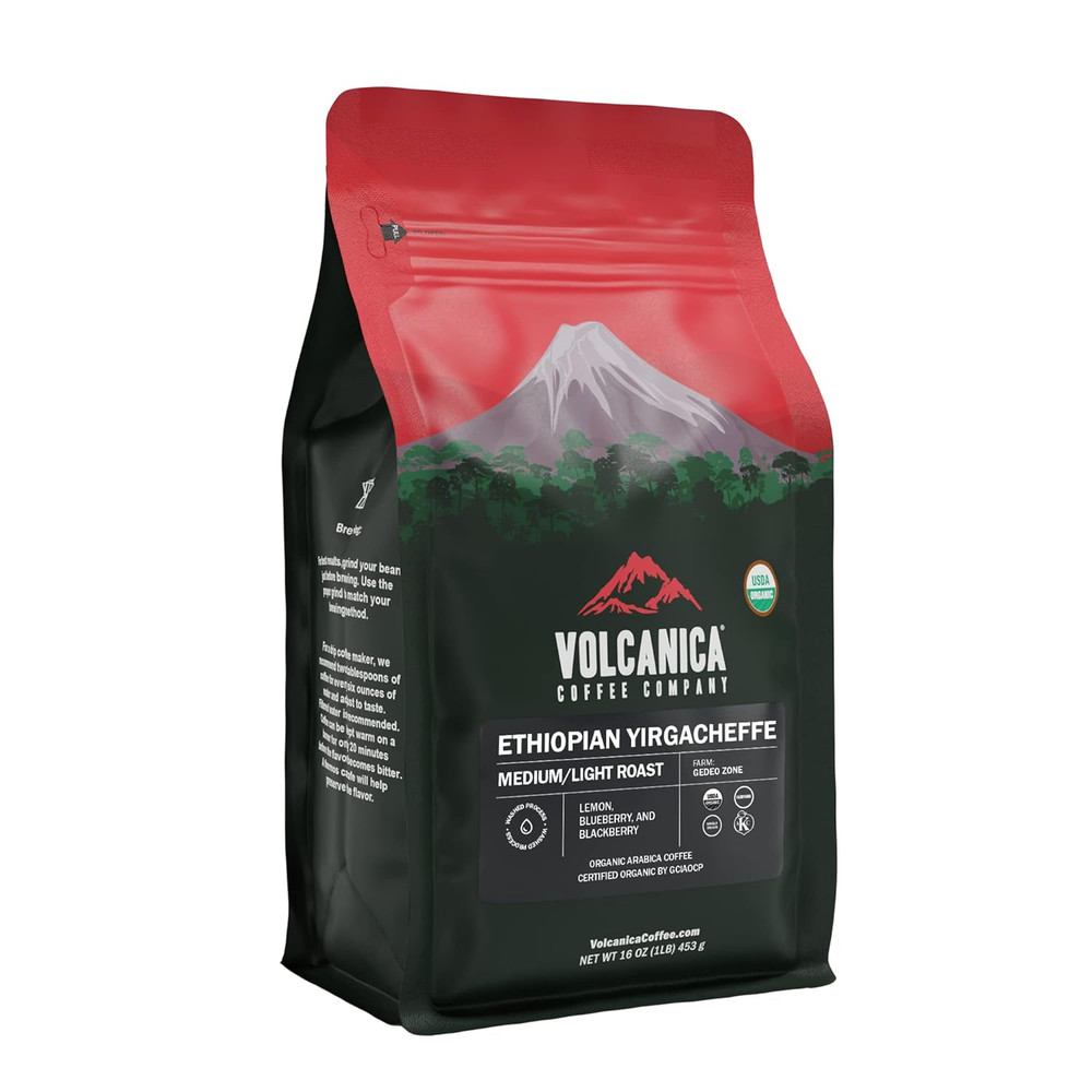 Ethiopian Coffee, Yirgacheffe Region, USDA Organic, Whole Bean, Kosher, Fresh Ro