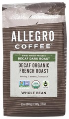Decaf Organic French Roast Whole Bean Coffee, 12 Ounce (Pack of 1)