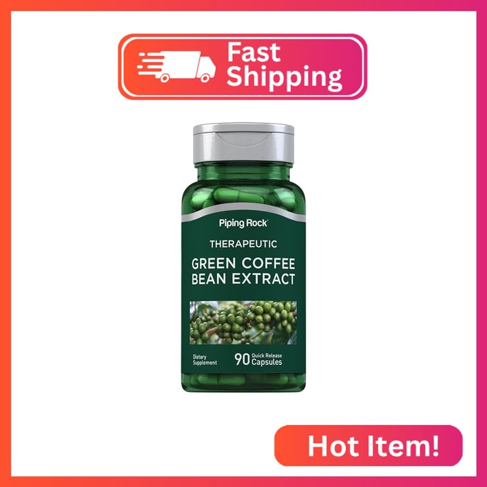 Piping Rock Green Coffee Bean Extract | 90 Capsules | Dietary Supplement | Non-G