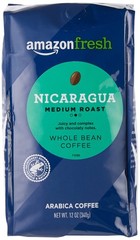 Amazon Fresh, Nicaragua Whole Bean Coffee, Medium Roast, 12 Ounce (Pack of 1)