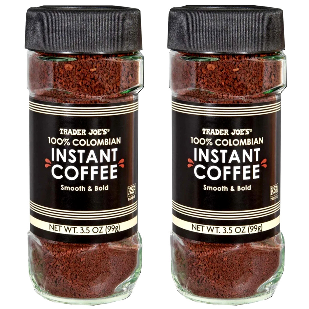 2 X Trader Joe’s 100% Colombian Instant Coffee Smooth & Bold 3.5 oz ea