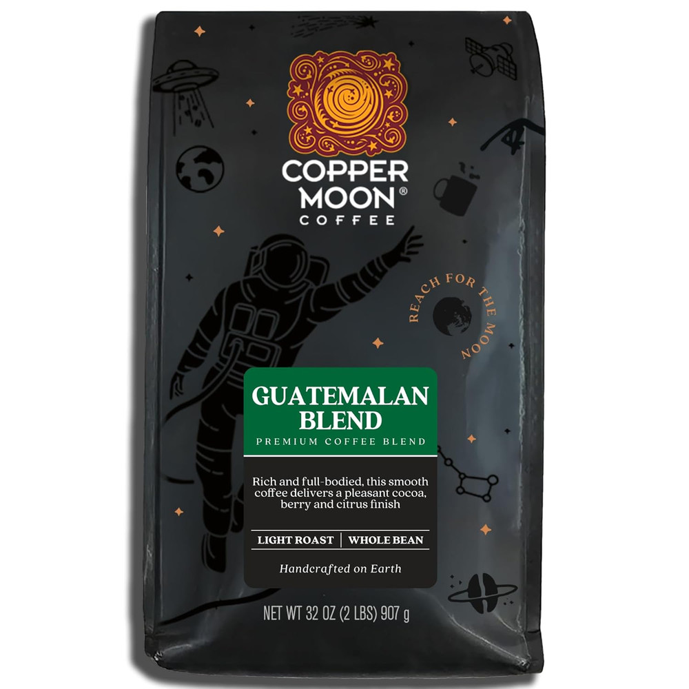 Copper Moon Guatemalan Antigua Blend, Light Roast Coffee with a Nutty Finish, Wh