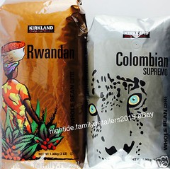 Kirkland Coffee Medium Rwandan or Dark Columbian Supremo Whole Bean
