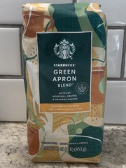 NEW Starbucks Green Apron Blend Blonde Roast Whole Bean Coffee 1 Lb Bag