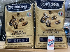 AiWaWa CA, (2 BAGS), Caffè Borbone Crema Superiore Whole Coffee Beans 1kg/2.2 Lb