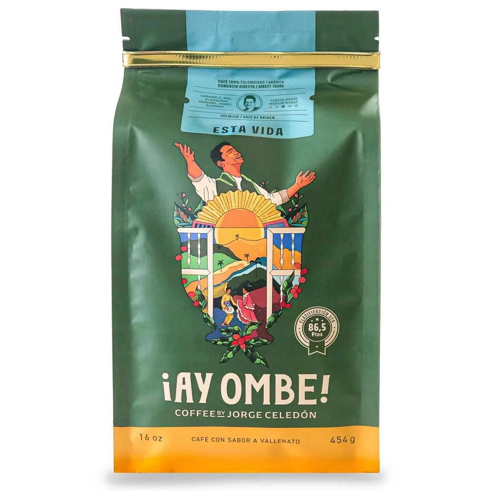 Ay Ombe Coffee SCA 86PTS Colombian Arabica whole bean and ground, medium roast