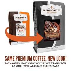 , Organic Drago Café Blend Whole Bean Coffee, Medium Roast, USDA Organic, Kos…
