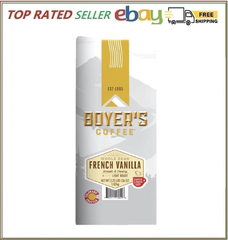 Boyer’s Coffee Whole Bean French Vanilla, 36 oz.