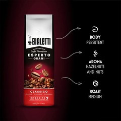 Classico Coffee Beans 500g Bag – Medium Roast Intensity 8 50% Arabica 50%