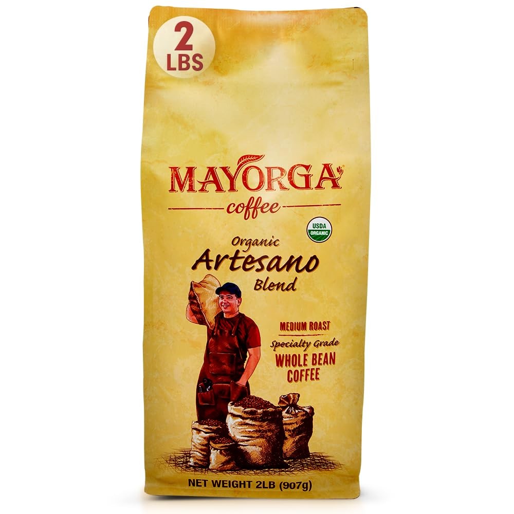 Mayorga Organic Coffee 2lb Artesano Blend Medium Roast Whole Bean Coffee Spe…