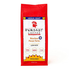 Low Acid Coffee, Bourbon Pecan Whole Bean, Medium Roast, High Antioxidants & Hig