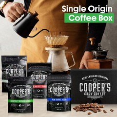 Bourbon Whiskey Barrel Aged Coffee Box Set 4 Bag Sampler Ground 4 OZ Pack 4
