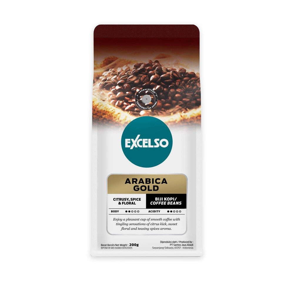 EXCELSO Indonesia Coffee Arabica Gold 200g Whole Beans or Ground Coffee