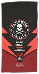 Death Wish Coffee Ground Dark Roast 16 Oz Bag Chocolate 6 Pack