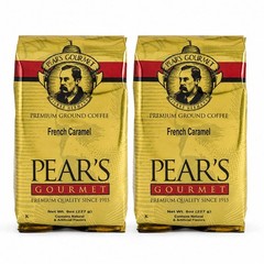 Pear’s French Caramel Ground Coffee | Pack of 2 | 8 oz | Brenmar