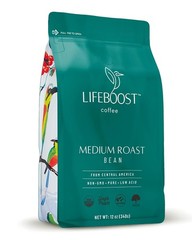 Lifeboost Organic Coffee Beans 12 Ounce (Pack of 1), WHOLE BEAN Medium Roast