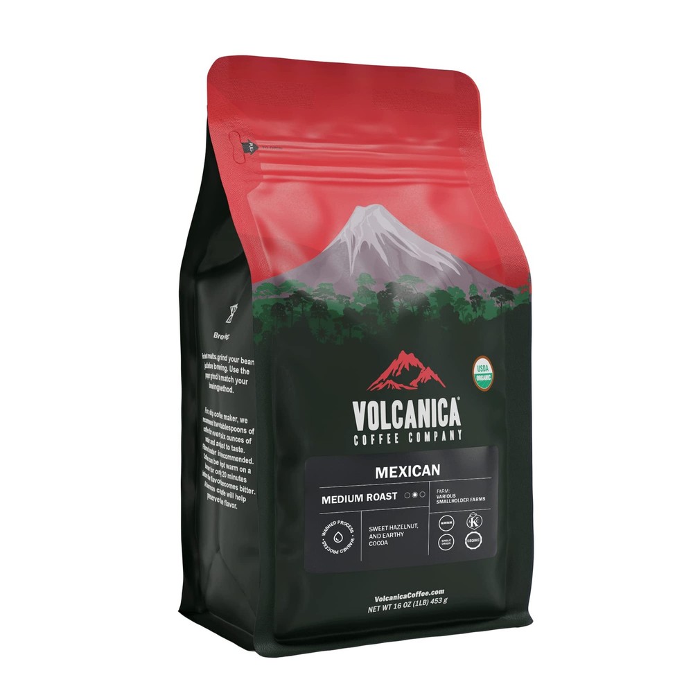 Mexican Coffee, Ground, Medium Roast, USDA Organic, Fresh Roasted, 16-ounce