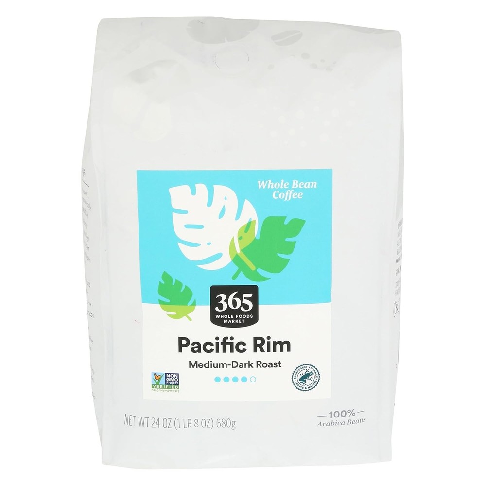 365 by Whole Foods Market, Pacific Rim Whole Bean Coffee, Medium-Dark Roast, 24