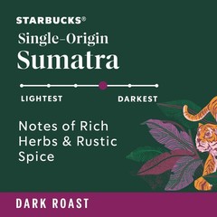 Dark Roast Whole Coffee Beans, Single-Origin Sumatra, 6x12oz Bags, Hot/Iced Brew