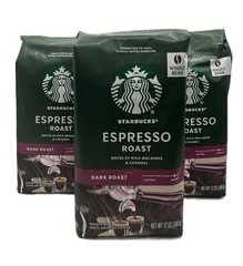 3 Pk Starbucks Dark Espresso Roast Whole Bean Coffee 12 oz SEE DESCRIPTION
