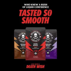 Death Wish Coffee, Organic and Fair Trade 16 Ounce (Pack of 1), Dark Roast